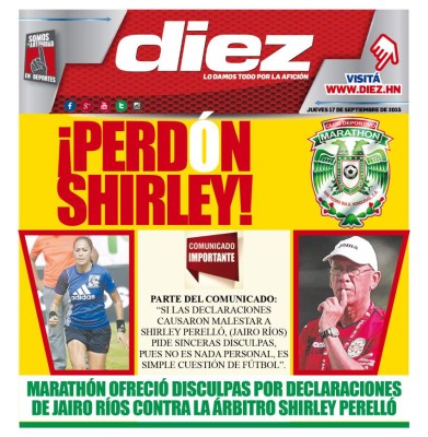 Las portadas digitales de DIEZ para este viernes 18 de septiembre
