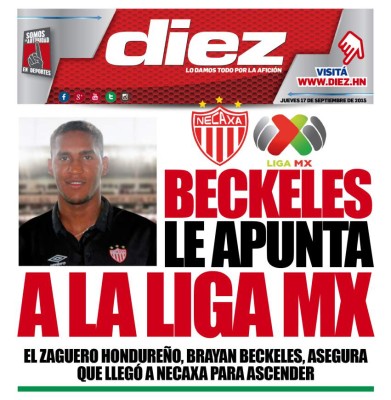 Las portadas digitales de DIEZ para este viernes 18 de septiembre