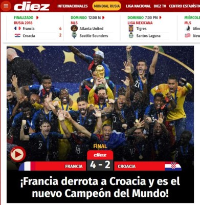 PORTADAS: Así titulan los diarios tras que Francia se corone campeón del mundo