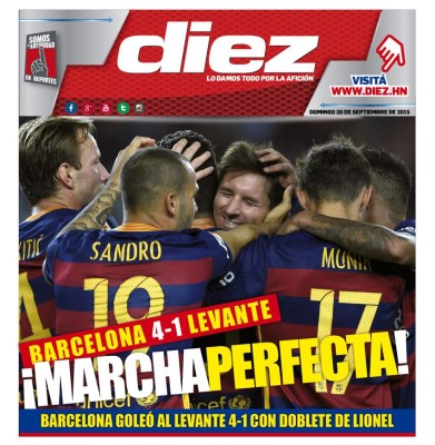 Las portadas digitales de este domingo 20 de septiembre de 2015 de DIEZ