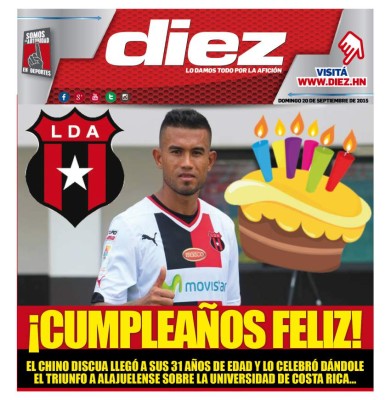 Las portadas digitales de este domingo 20 de septiembre de 2015 de DIEZ