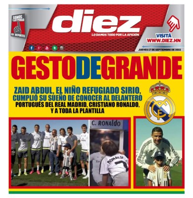 Las portadas digitales de DIEZ para este viernes 18 de septiembre
