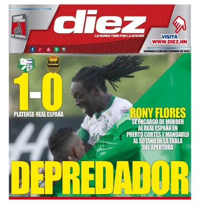 Portadas digitales de diario DIEZ de este domingo