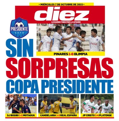 Las portadas digitales de DIEZ de este miércoles 7 de octubre de 2015