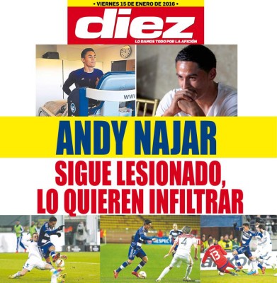 Las portadas digitales de DIEZ de este viernes 15 de enero de 2016