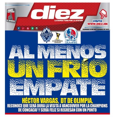 Portadas digitales de diario DIEZ de este domingo