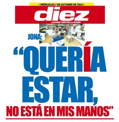 Las portadas digitales de DIEZ de este miércoles 7 de octubre de 2015