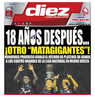 Portadas digitales de diario DIEZ de este domingo
