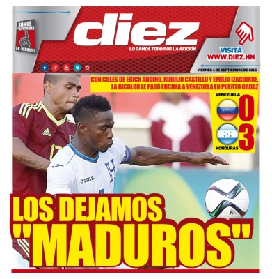 Las portadas digitales de DIEZ del viernes 4 de septiembre