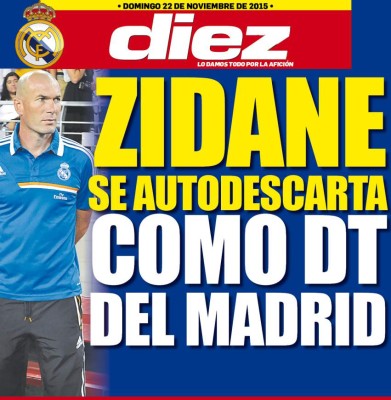 Las portadas digitales de DIEZ de este domingo 22 de noviembre de 2015