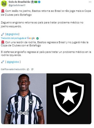 Bastos fue el mejor defensor de la plantilla el año pasado y este año no jugó.