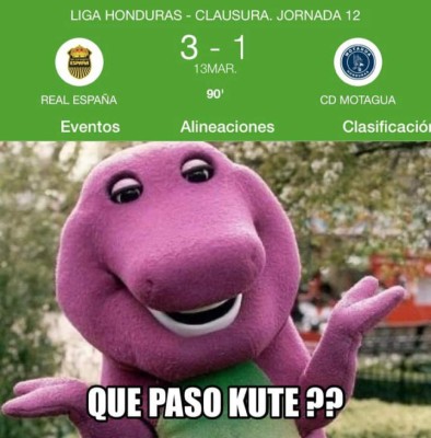 Los memes destrozan al Motagua tras derrota ante Real España en el Morazán