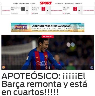 La prensa mundial se rinde al Barcelona: 'Proeza, apoteósico, grande el Barça'