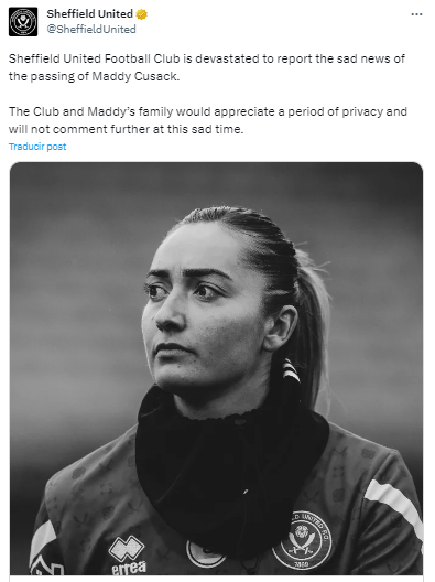 ¿Qué ocurrió? Sheffield United y una terrible noticia: muere su histórica jugadora a los 27 años