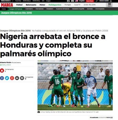 Prensa internacional despide con dignidad a Honduras de los Juegos Olímpicos