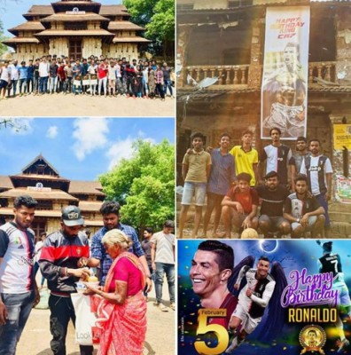 Increíble: Así celebraron el cumpleaños 35 de Cristiano Ronaldo en India, con pastel gigante y cánticos&nbsp;&nbsp;