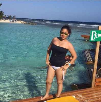 Waldina Mejía, la bella 'colocha' que celebra la 12 del Real España