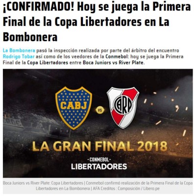 Impacto mundial: La prensa reacciona tras confirmar la final Boca-River en la Libertadores