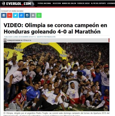 Así hablan los medios internacionales del título de Pedro Troglio con Olimpia