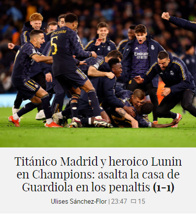 ”No tiene sentido”: lo que dicen los jugadores y medios del triunfo del Real Madrid sobre el City en Champions