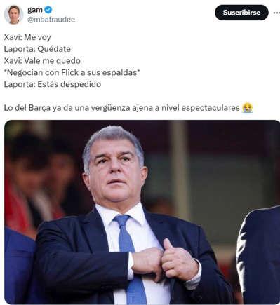 Barcelona despidió a Xavi: los memes estallan contra el técnico tras su polémica salida