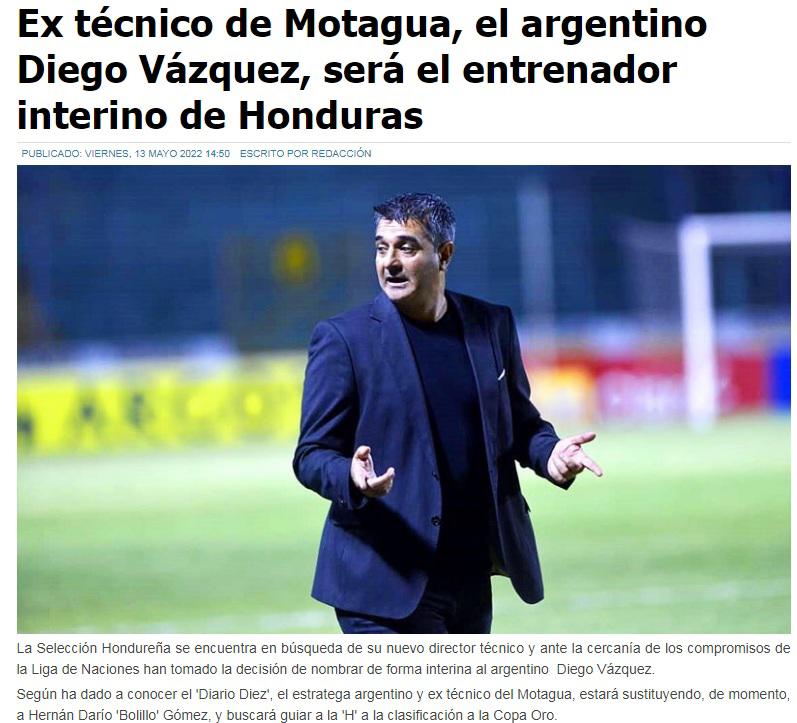DT con gran experiencia y le desean éxito: Así reaccionó la prensa internacional sobre la llegada de Diego Vázquez a la Selección de Honduras