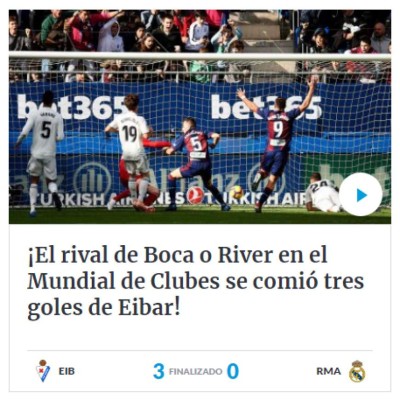 ''Bochorno'', así se come la prensa al Real Madrid tras recibir paliza del Eibar