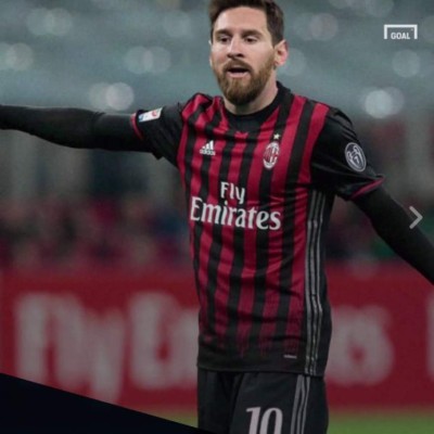 Messi 'posando' con las camisetas de los más grandes del mundo