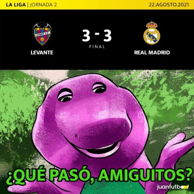 Vuelan las redes: Real Madrid empata contra Levante y Vinicius es la gran víctima de los memes