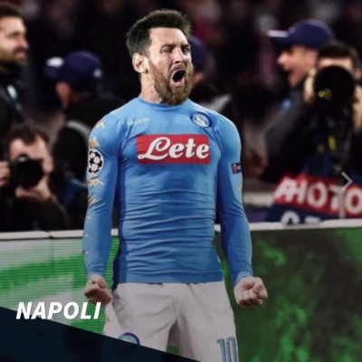 Messi 'posando' con las camisetas de los más grandes del mundo