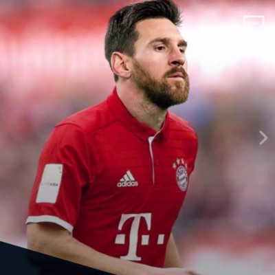 Messi 'posando' con las camisetas de los más grandes del mundo