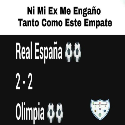 Empate entre el Real España y Olimpia dejan divertidos memes