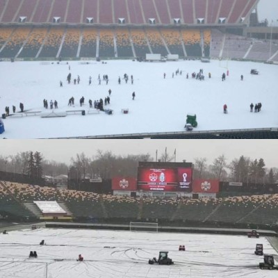 A congelarse por el liderato: Así luce el estadio en Edmonton donde se jugará el Canadá-México