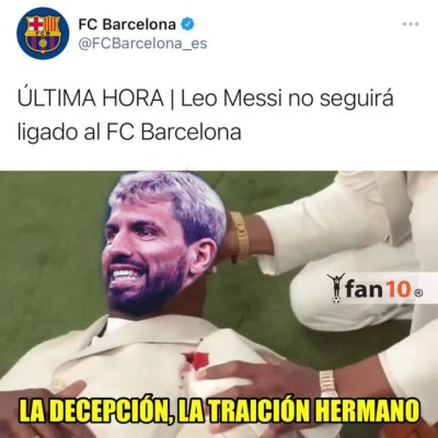 Messi se marcha para siempre: los memes hacen pedazos al Barcelona y a un 'solo' Kun Agüero