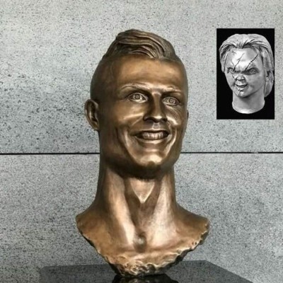 MEMES: Estatua de Cristiano en aeropuerto desata burlas en todo el mundo