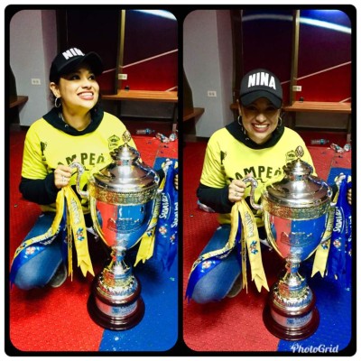 Waldina Mejía, la bella 'colocha' que celebra la 12 del Real España