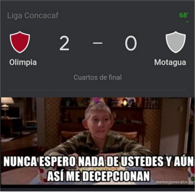 Los memes trituran a Motagua y Diego Vázquez por quedar eliminados de la Liga Concacaf a manos de Olimpia&nbsp;&nbsp;