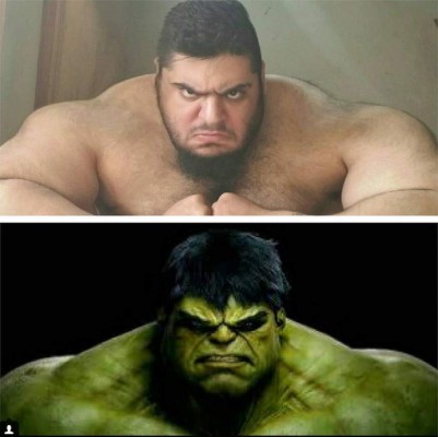 Las impresionantes fotos de Hulk humano, el iraní que luchará contra ISIS