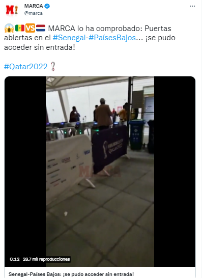 La entrada era gratis: las increíbles imágenes del Senegal-Países Bajos con un estadio medio vacío en pleno Mundial