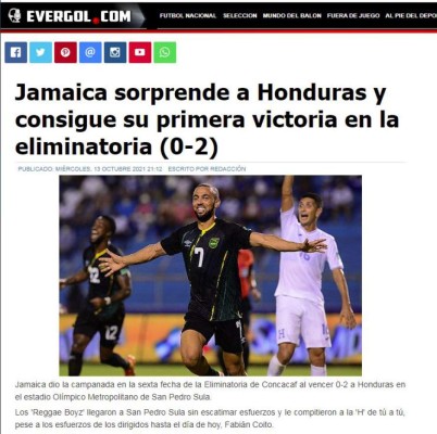 'Da pena', 'desastre' y 'ridículo': lo que dicen los medios nacionales e internacional de la derrota de Honduras ante Jamaica