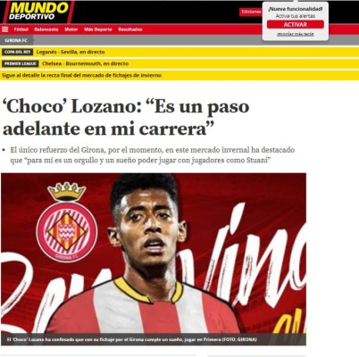 Así le hacen portadas a 'Chocogol' en España tras fichar por el Girona