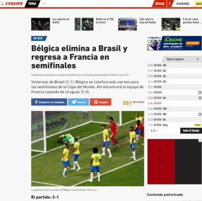 PORTADAS: Así titulan los medios argentinos el fracaso de Brasil ante Bélgica