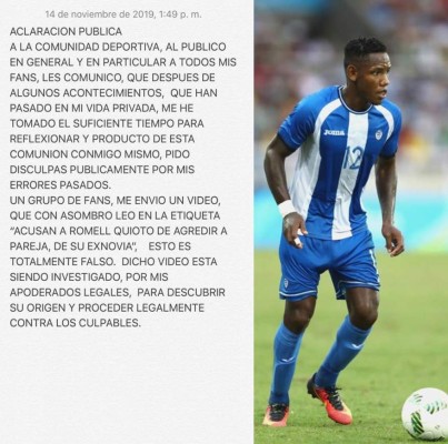 Romell Quioto pide disculpas públicas y aclara supuesta agresión a un actor&nbsp;&nbsp;