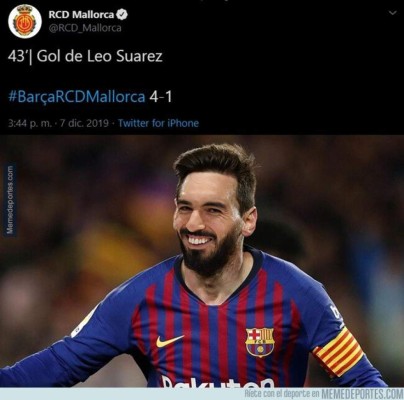 ¡Crueles! Messi y Suárez, protagonista de los memes tras la goleada del Barcelona al Mallorca