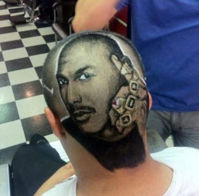 Los rostros de los deportistas realizados en cortes de cabello