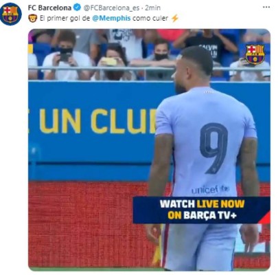 Usó mítico dorsal y festejó su primer gol: el enorme debut de Memphis Depay con el FC Barcelona