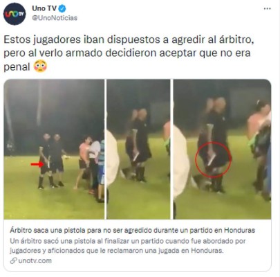 'Barbaridad en Honduras': La repercusión mundial que generó el árbitro que sacó una pistola en Copán&nbsp;&nbsp;