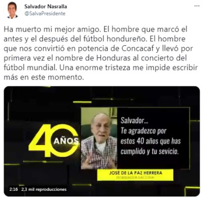 'Se apagó la luz más brillante del fútbol de Honduras': Los desgarradores mensajes tras la muerte de Chelato Uclés