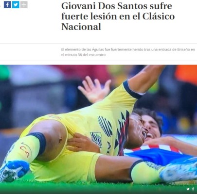 Así reaccionó la prensa mundial tras la grave lesión de Giovanni dos Santos: 'Criminal, de cárcel'