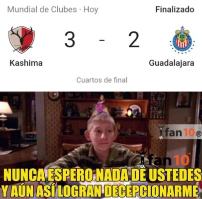 Hacen pedazos a Chivas con memes tras ser eliminado del Mundial de Clubes por el Kashima